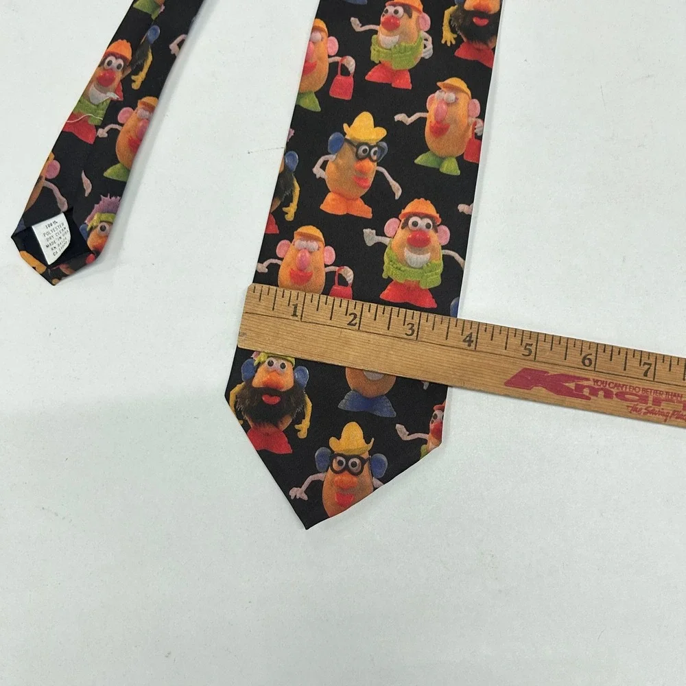 Ralph Marlin Mr. Potato Head Novelty Necktie Black Kitsch Toycore Retro USA
